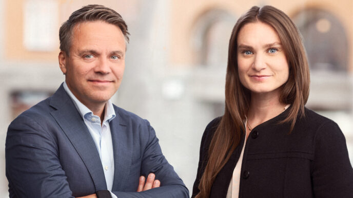 Martin Lippert och Sofia Lisa Dinesen på GlobalConnect.