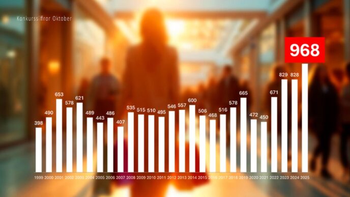 Konkurser i Sverige ökade med 17 procent i oktober 2025 enligt Creditsafe