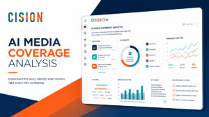 CisionOne AI Media Coverage Analysis hjælper kommunikationsteams med at analysere mediedækning, identificere vigtige historier og omdanne data til brugbar indsigt.