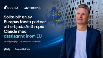 Ossi Lindroos, President and CEO at Solita, in connection with Solita becoming one of Europe's first partners to offer Anthropic's Claude AI models with data storage within the EU via Amazon Bedrock.