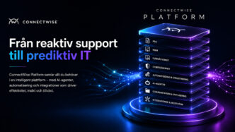 ConnectWise Platform, en AI-drevet platform, der integrerer PSA, RMM, cybersikkerhed, AI-agenter, automatisering og åbne integrationer for at hjælpe Managed Service Providers med at gå fra reaktiv support til prædiktiv IT.
