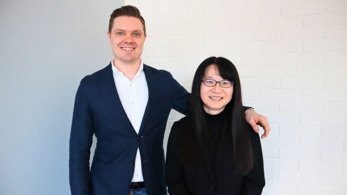 Andreas Ahlgren, Nordic Sales Manager och Felicia Tang, Nordic Country Manager.