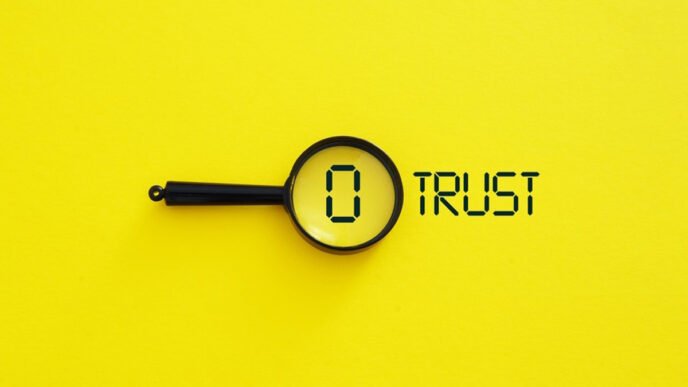 Zero Trust Security - Illustratie met belangrijke cybersecurityconcepten