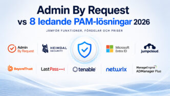 Admin By Request alternativ och PAM-lösningar 2026 jämförelse med Heimdal Security, Microsoft Entra ID, BeyondTrust och andra konkurrenter