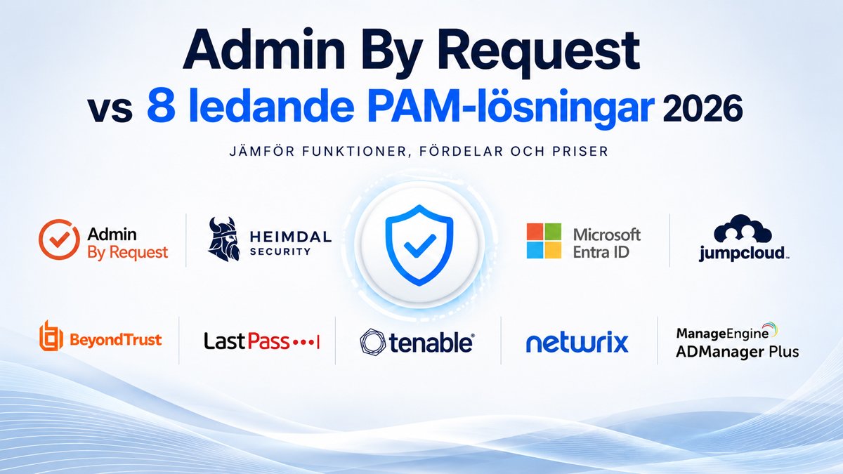 Admin By Request alternativ och PAM-lösningar 2026 jämförelse med Heimdal Security, Microsoft Entra ID, BeyondTrust och andra konkurrenter