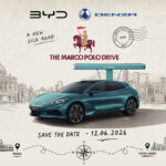 De DENZA Z9GT op de Marco Polo Drive of Peace, de 15.000 kilometer lange elektrische autorit van Rome naar Hongkong ter bevordering van duurzame mobiliteit en internationale samenwerking.