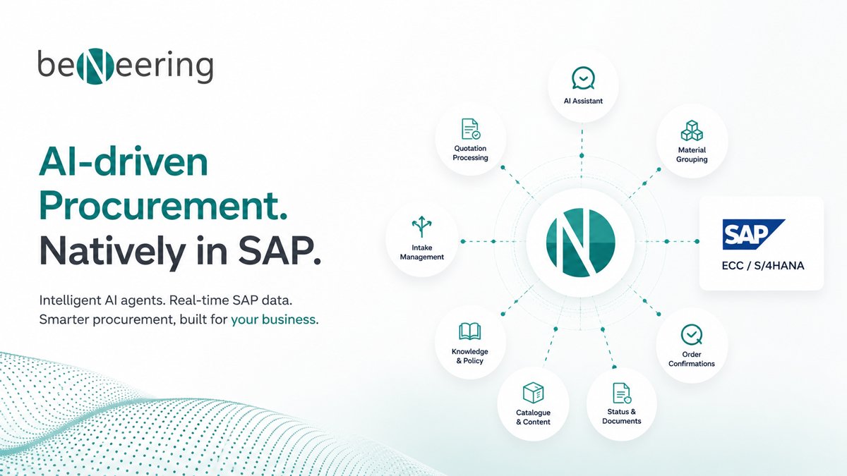 BeNeering lanserar AI-drivna inköpsagenter för SAP-miljöer och automatiserar indirekt inköp med realtidsdata från SAP.