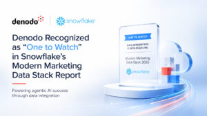 Denodo uppmärksammas av Snowflake som "One to Watch" i Modern Marketing Data Stack 2026 för innovation inom dataintegration och agentisk AI.