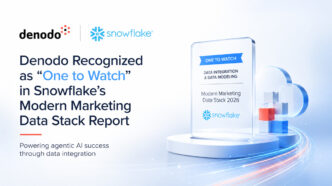 Denodo er anerkendt af Snowflake som "One to Watch" i Modern Marketing Data Stack 2026 for innovation inden for dataintegration og agentisk AI.