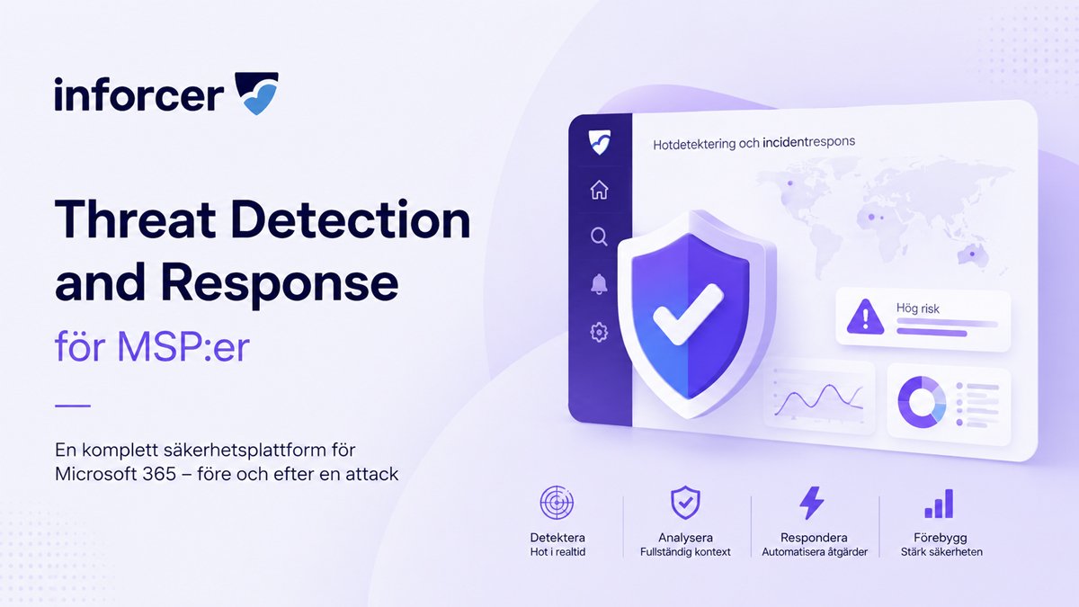 Inforcer Threat Detection and Response för MSP:er med Microsoft 365-säkerhet och incidentrespons