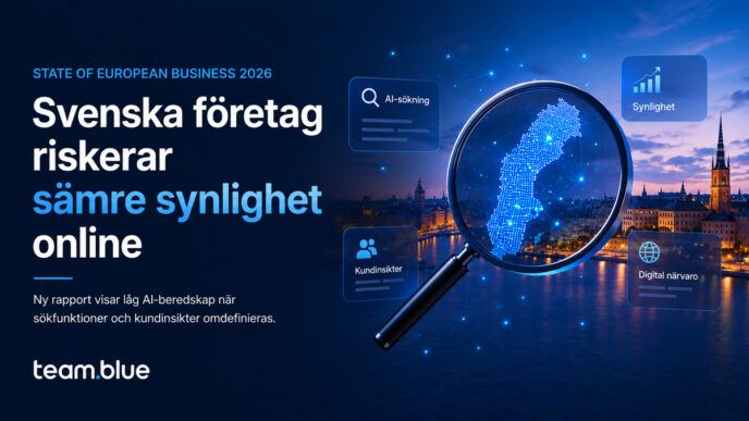 Rapport: Svenska företag är inte redo för AI-sökning | IT-Branschen AI-rapport från team.blue visar att svenska företag riskerar sämre synlighet online när AI förändrar sökfunktioner och kundupptäckt.