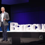 Rohit Ghai presents Barracuda Integrated Email Protection during a Barracuda event on AI-powered email security.