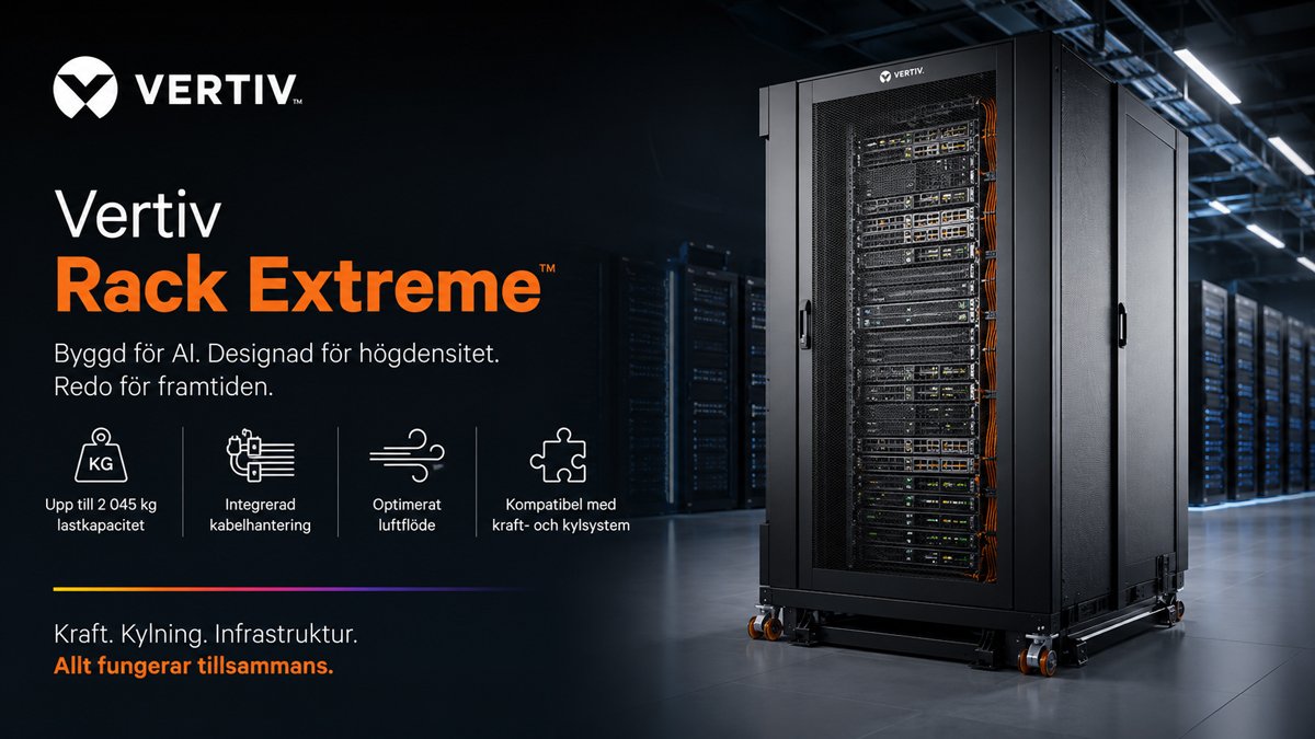 Vertiv Rack Extreme för AI-datacenter och högdensitetsrack