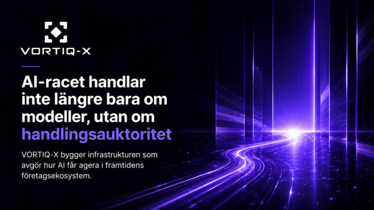 VORTIQ-X visualiserer den neste fasen innen bedrifts-AI, hvor fokuset skifter fra AI-modeller til handlingsmyndighet gjennom et sikkert og modellnøytralt kontrolllag for AI-initierte handlinger.