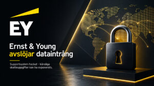 Ernst & Young visualiserar ett dataintrång efter att ett tredjepartsbaserat supportsystem komprometterats, med cybersäkerhet och globala digitala nätverk i fokus.