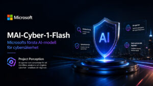 Microsoft MAI-Cyber-1-Flash og Project Perception visualiserer neste generasjon av AI-drevet cybersikkerhet med intelligente sikkerhetsagenter, avansert trusselidentifisering og automatisert hendelseshåndtering.