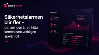 Beveiligingsalarmen nemen toe – de uitdaging is om de alarmen te vinden die er echt toe doen | IT-Branschen Illustratie op het gebied van cyberbeveiliging die laat zien hoe AI het aantal beveiligingswaarschuwingen verhoogt en de noodzaak benadrukt om kritieke cyberdreigingen en kwetsbaarheden prioriteit te geven.