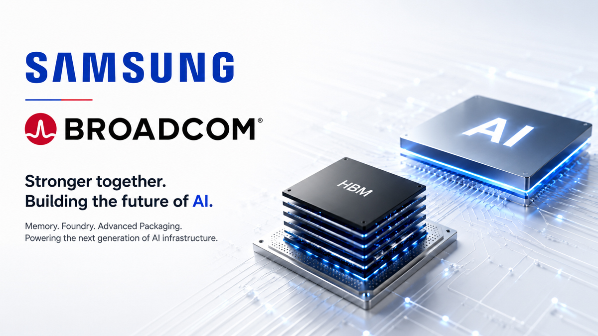 Samsung och Broadcom presenterar ett strategiskt AI-samarbete kring HBM-minnen, 2 nm-chipproduktion och avancerad kapsling för nästa generations AI-infrastruktur.