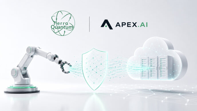 Terra Quantum och Apex.AI demonstrerar kvantsäker kommunikation med postkvantkryptografi | IT-Branschen Terra Quantum och Apex.AI demonstrerar kvantsäker kommunikation mellan en industrirobot och en molnplattform med postkvantkryptografi.