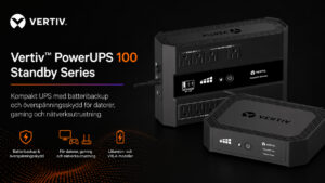 Vertiv PowerUPS 100 Standby-Serie mit Akku-Backup und Überspannungsschutz für Computer, Gaming-PCs, KI-PCs und Netzwerkgeräte.