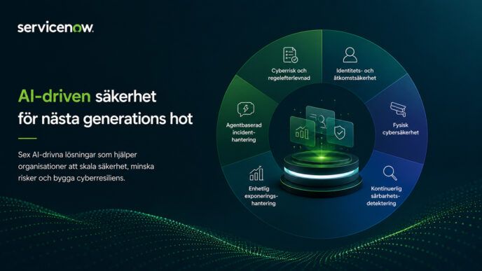 ServiceNow presenterar AI-drivna cybersäkerhetslösningar för identitetsskydd, sårbarhetshantering och cyberresiliens.