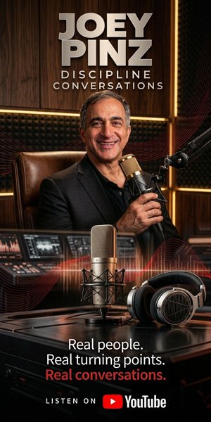 Joey Pinz Discipline Conversations podcast featuring inspiring conversations, leadership, entrepreneurship and real stories