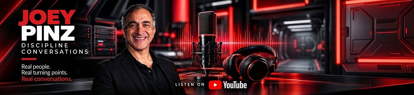 Joey Pinz Discipline Conversations podcast featuring real people, leadership insights, personal growth and inspiring conversations