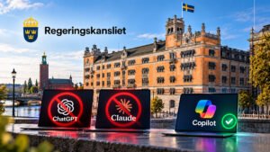 Regeringskansliet spärrar direkt åtkomst till ChatGPT och Claude på tjänstedatorer medan Microsoft Copilot fortsatt är godkänt.